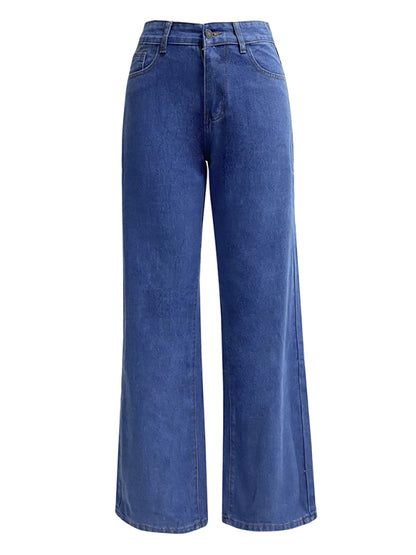 Youth Brand High Waist Washed Straight Leg Jeans